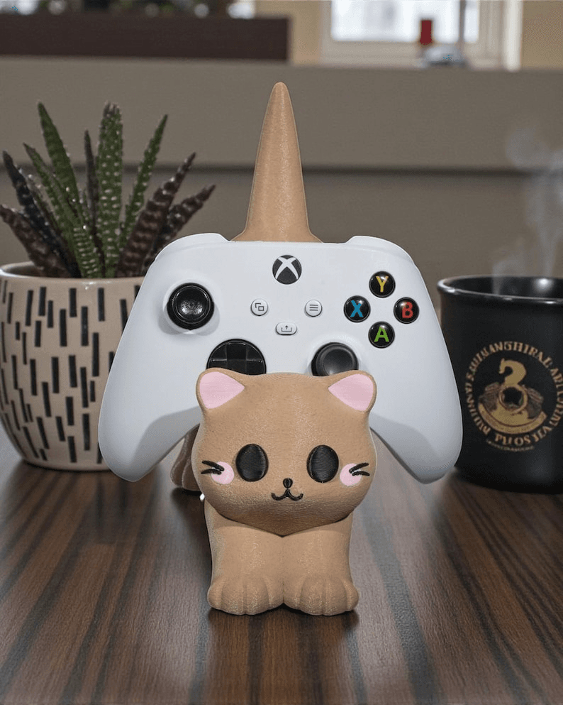 Kawaii Cat Gaming Controller & Phone Stand Holder