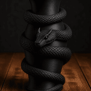 Horned Viper Snake Wrapped Flower Vase | Gothic Decor