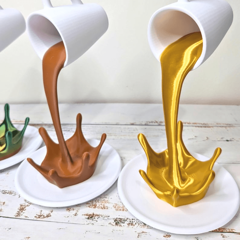 Anti-Gravity Spilling Coffee Mug Optical Illusion Decor