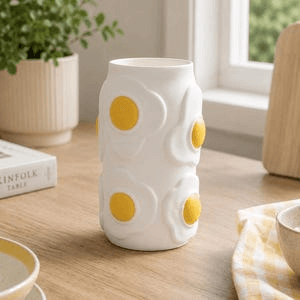 Sunny Side Up Fried Egg Vase | Quirky Kitchen Decor