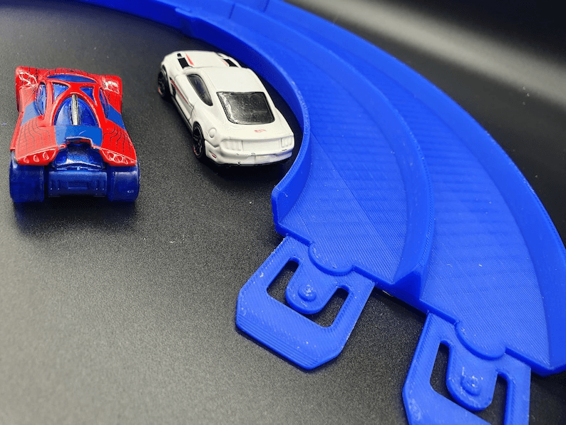 Hot Wheels-Style Double Lane 180° Turn Track Set