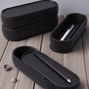 Ribbed Sliding Pen Case – Modern Desk Organizer