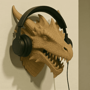 Dragon Scale Skull Headphone Stand | Fantasy Gamer Desk