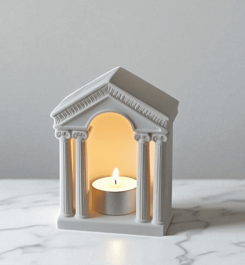 Greek Temple Tea Light Holder | Olympus-Inspired Decor