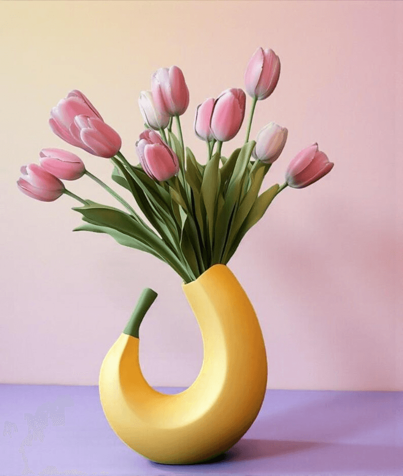 Banana-Shaped Modern Decorative Vase | Table Centerpiece