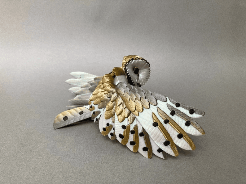Barn Owl Articulated Fidget Model – Multi-Colour Fantasy