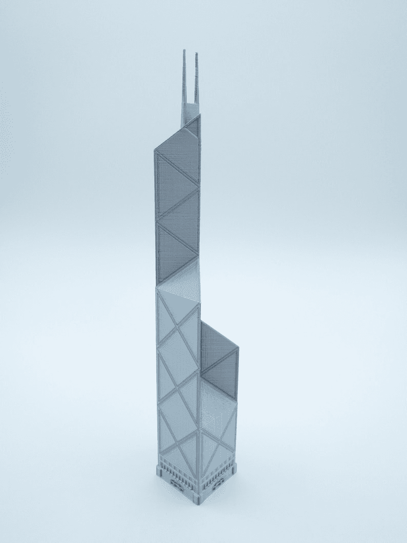 Bank of China Tower Inspired Miniature Skyline Model