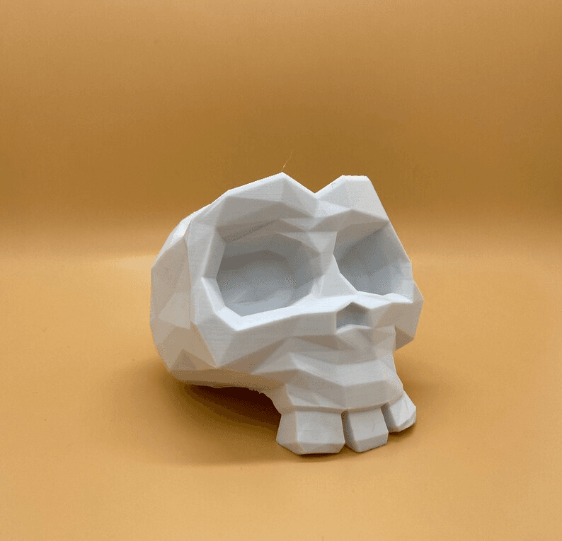 Low Poly Skull Flower Pot | Geometric Gothic Planter