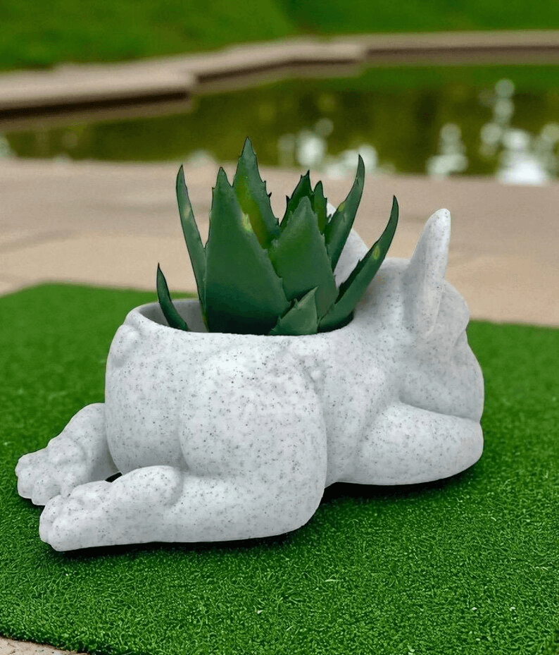 Sleeping French Bulldog Succulent Planter & Plant Pot