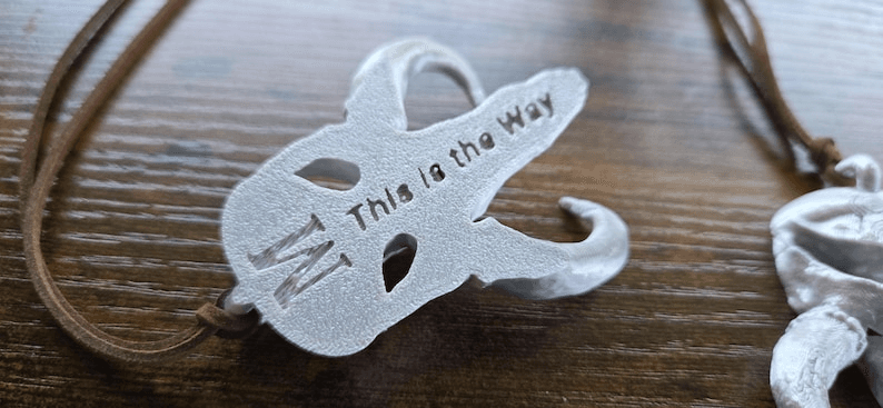 Mandalorian-Inspired Mythosaur Skull Fan Art Necklace