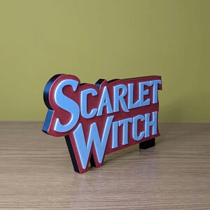 Scarlet Witch Inspired Logo Sign | Marvel Fan Plaque