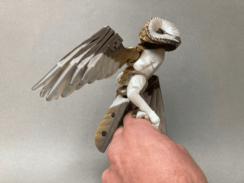 Barn Owl Articulated Fidget Model – Multi-Colour Fantasy