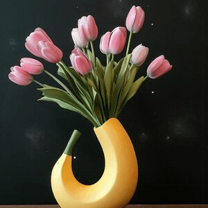 Banana-Shaped Modern Decorative Vase | Table Centerpiece