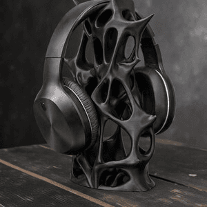 Geometric Headphone Stand – Modern Copper Desk Decor