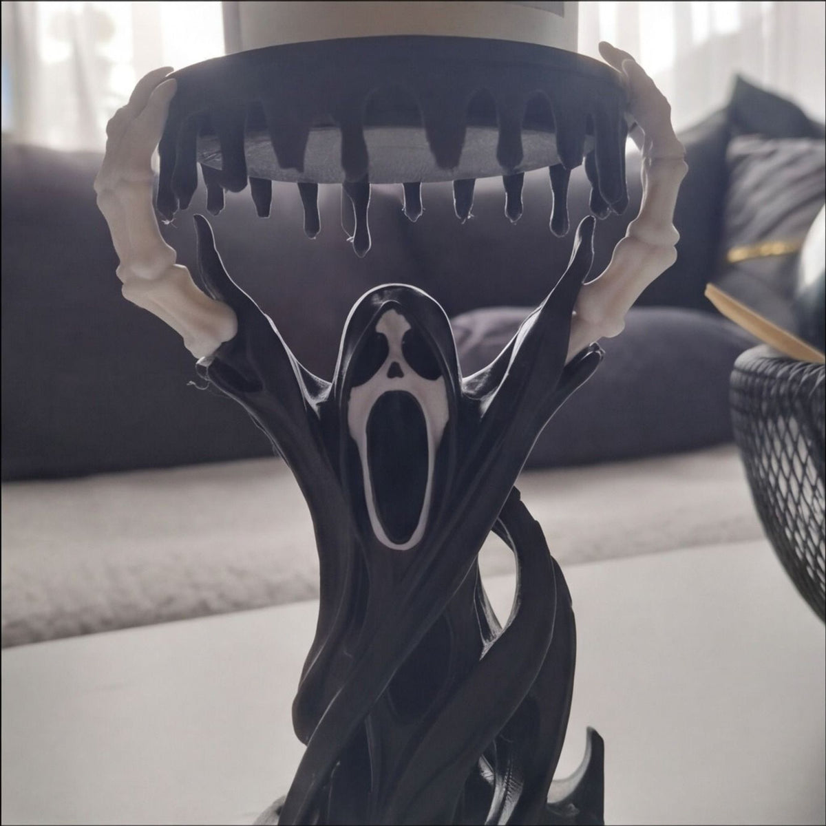 Ghostface Inspired Cursed Candle Holder – Horror Fan Decor