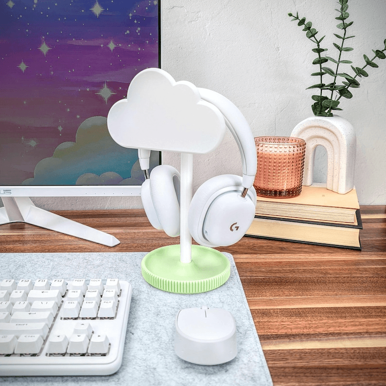 Cloud-Shaped Headphone Stand – Cute Desk Headset Holder