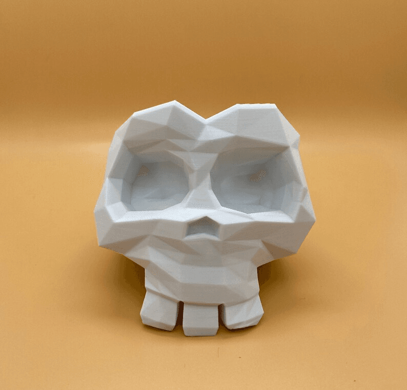 Low Poly Skull Flower Pot | Geometric Gothic Planter