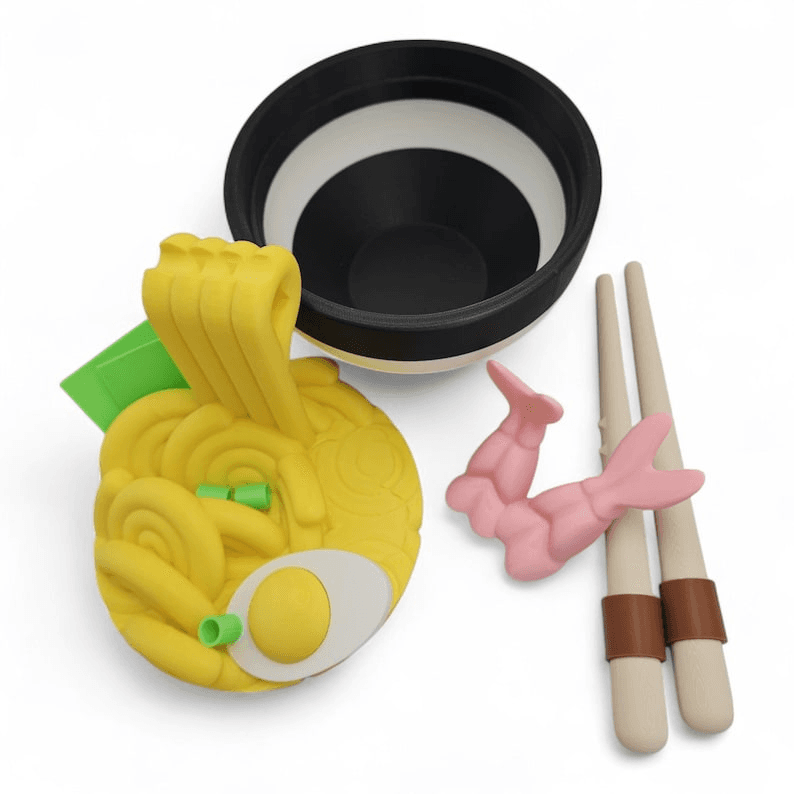 Anime-Inspired Ramen Bowl with Hidden Storage Compartment