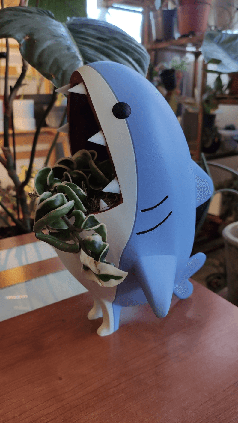 Final Fantasy-Inspired Shark Plant Pot | Gaming Planter