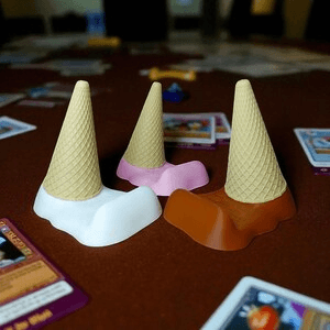Whimsical Ice Cream Cone TCG Card Stand for Desk