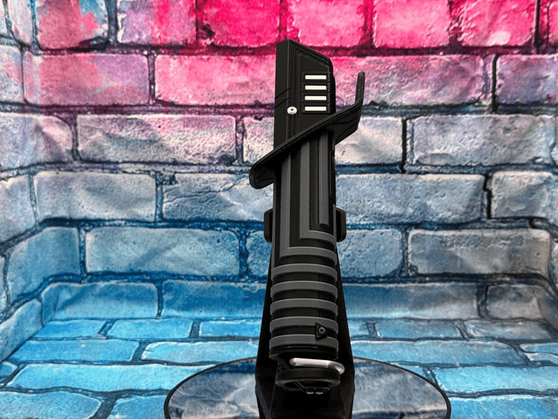 Darksaber-Inspired Lightsaber Cosplay Prop with Display Stand