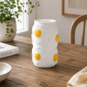 Sunny Side Up Fried Egg Vase | Quirky Kitchen Decor