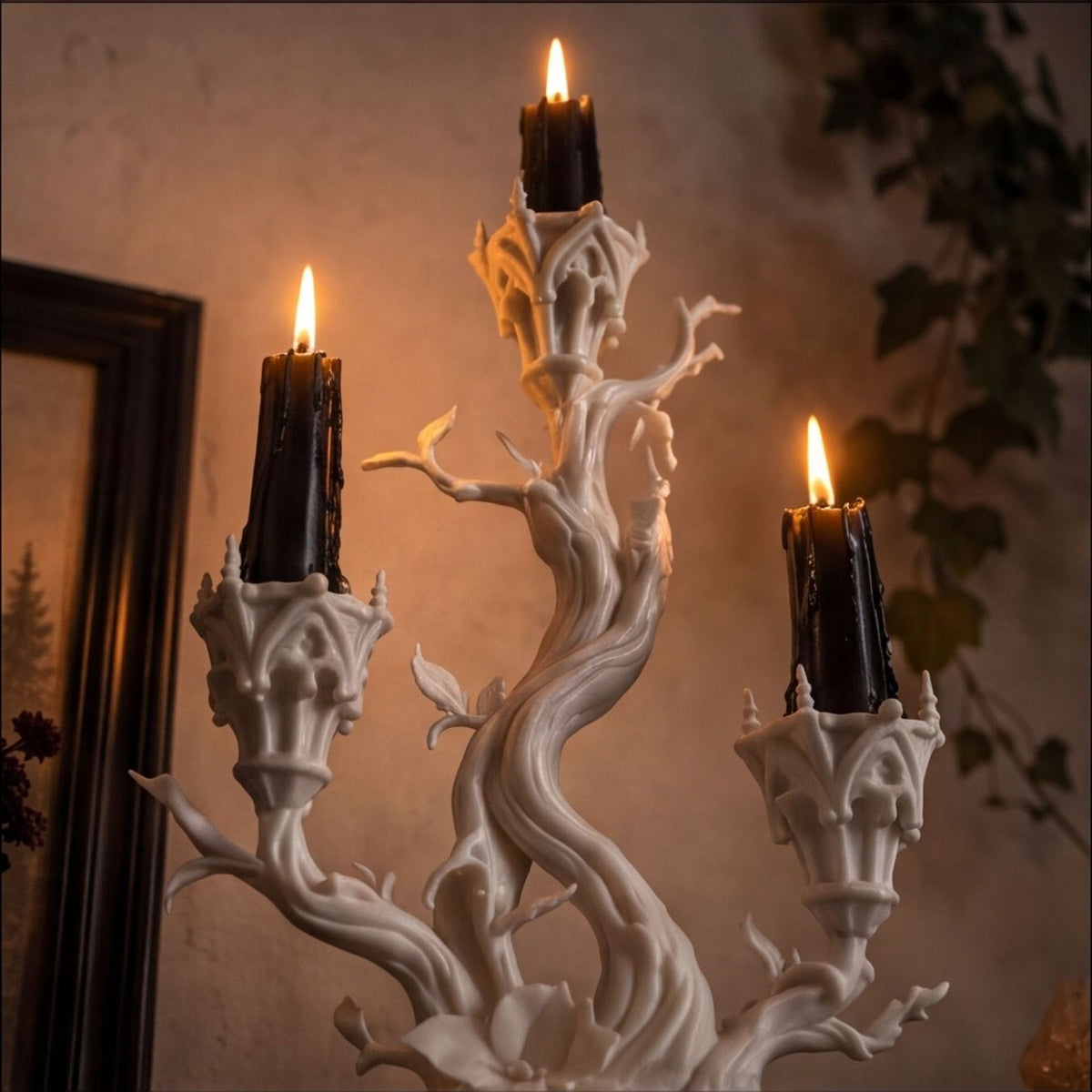 Gothic Tree Candelabra Dark Skull Candle Holder Decoration