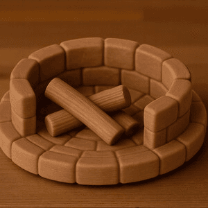 Rustic Mini Campfire Tea Light Holder | Log Pile Design