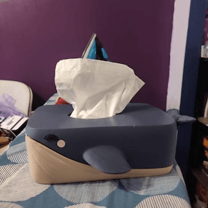 Bubbles the Whale Tissue Box Cover with Phone Holder