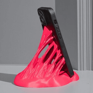 Neon Pink Flame Phone Stand – Bubble Gum Desk Holder