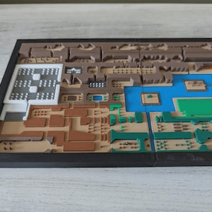 Zelda Inspired Hyrule Overworld Relief Map – 45cm Framed Art