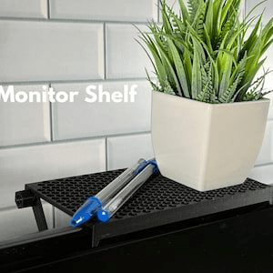 Minecraft-Inspired Pixel Monitor Shelf for Gaming Desks