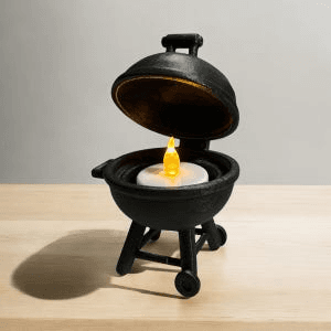 Mini BBQ Grill Tealight Holder – Novelty Desk Decor