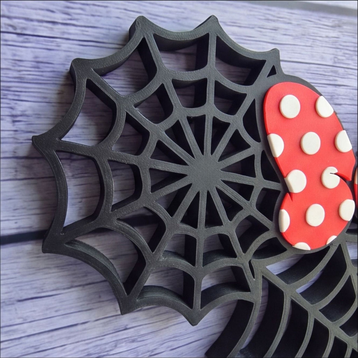 Minnie Mouse Inspired Spider Web Halloween Sign Decor