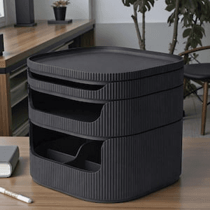 Stackable Modular Desk Organizer Tray Set – Dark Gaming Style