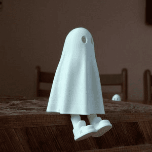 Cute Ghost Figure with Retractable Leg – Spooky Desk Toy