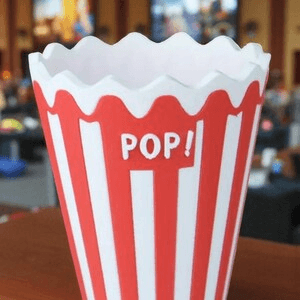 Popcorn Bucket Inspired Flower Vase | POP! Cinema Decor