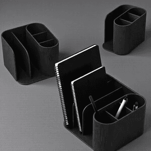 Dual Notepad Desk Organizer | Minimalist Black Caddy