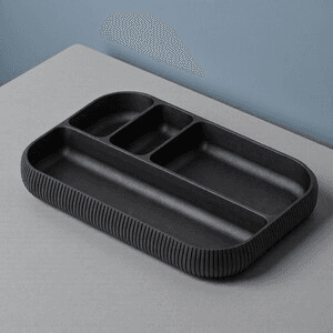 Minimalist Matte Black Desk Organizer Tray for Gamers