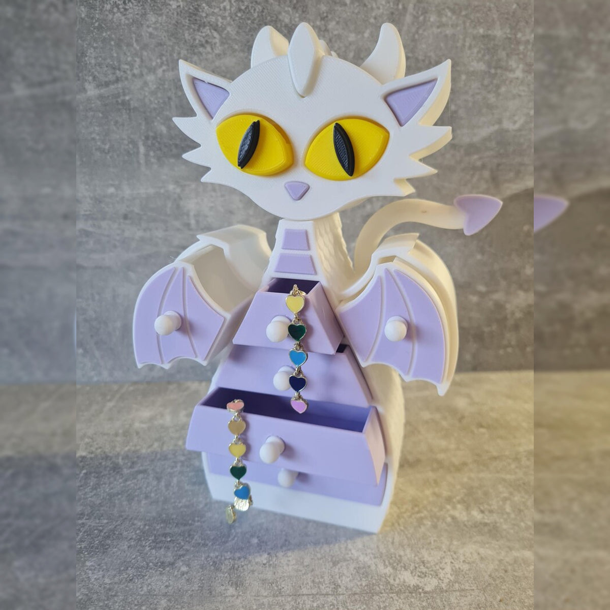 Kawaii Dragon Cat Ring Holder & Jewelry Box Organizer