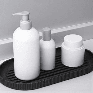 Minimalist Ribbed Oval Tray – Modern Vanity Organizer