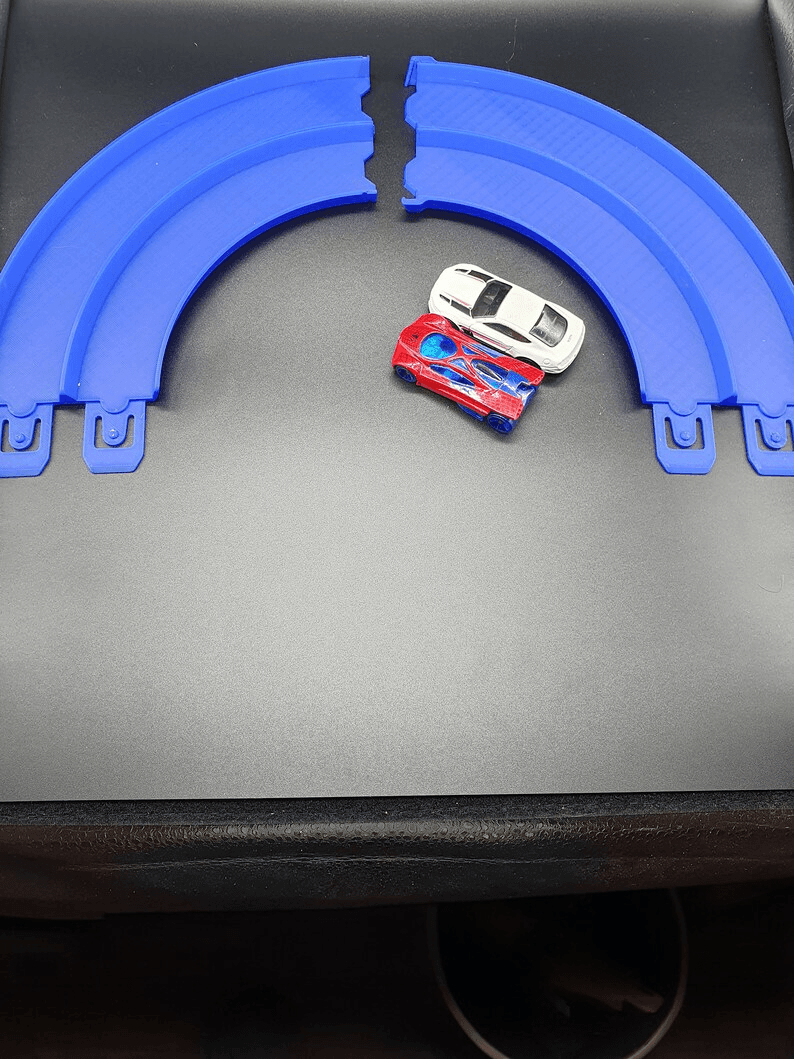Hot Wheels-Style Double Lane 180° Turn Track Set