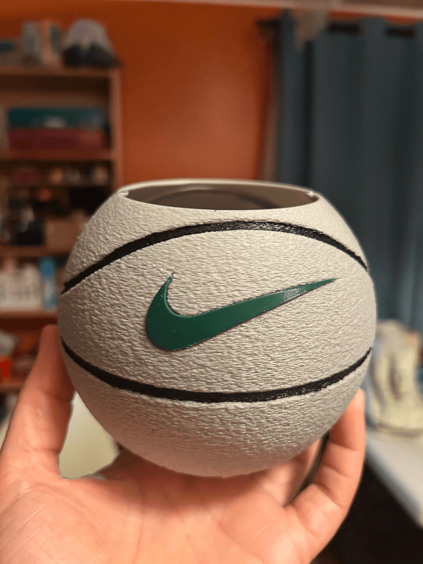 Black Nike-Inspired Basketball Planter | Sports Fan Gift