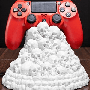 Gothic Skull Pile Gaming Controller Stand – Desk Decor