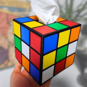 Retro Puzzle Cube-Inspired Novelty Tissue Box Cover