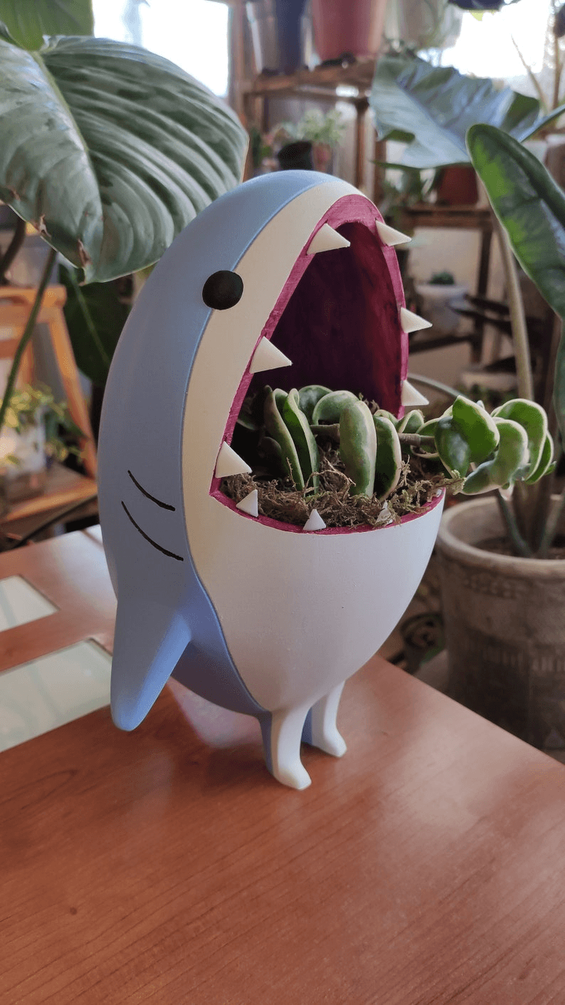 Final Fantasy-Inspired Shark Plant Pot | Gaming Planter