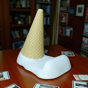 Whimsical Ice Cream Cone TCG Card Stand for Desk