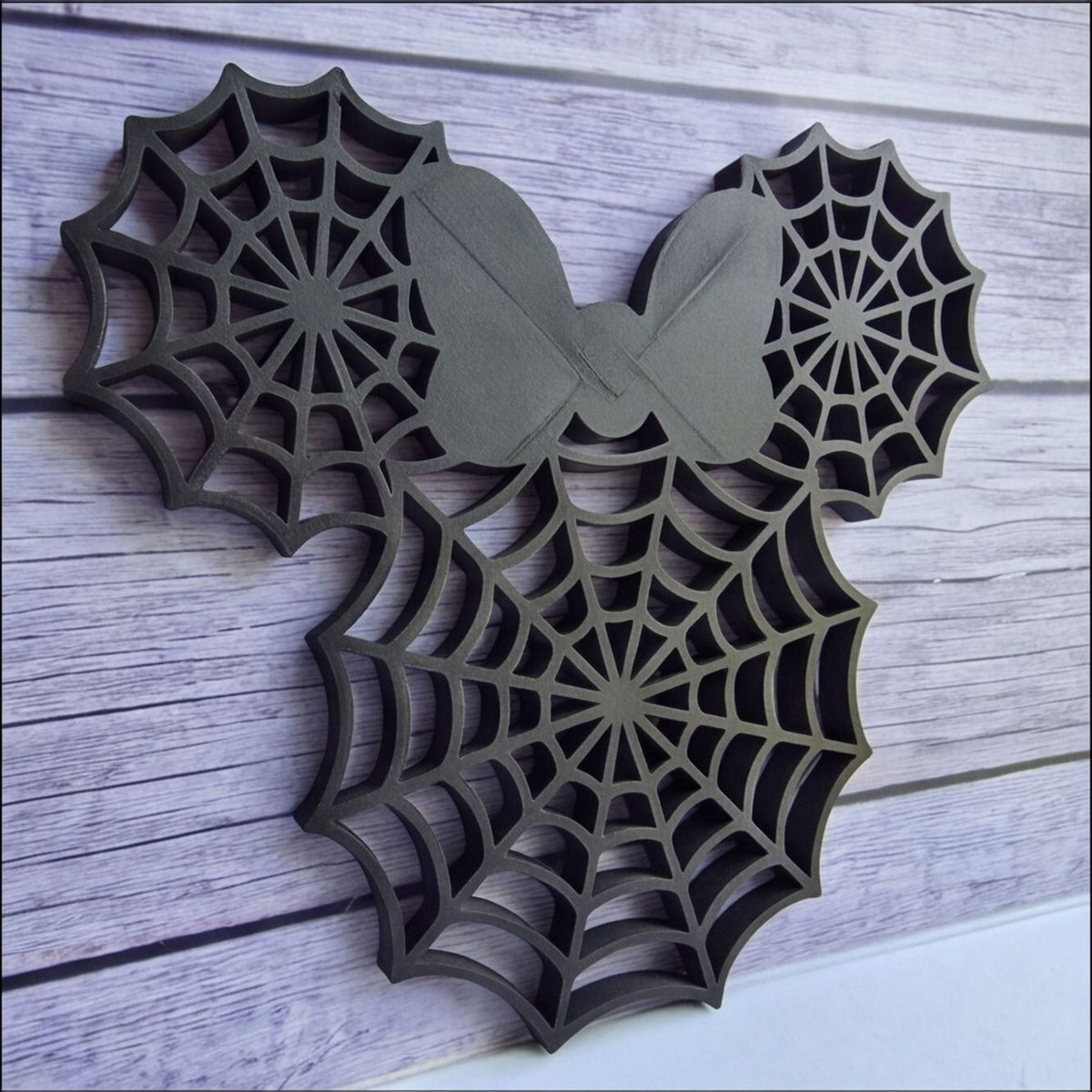 Minnie Mouse Inspired Spider Web Halloween Sign Decor