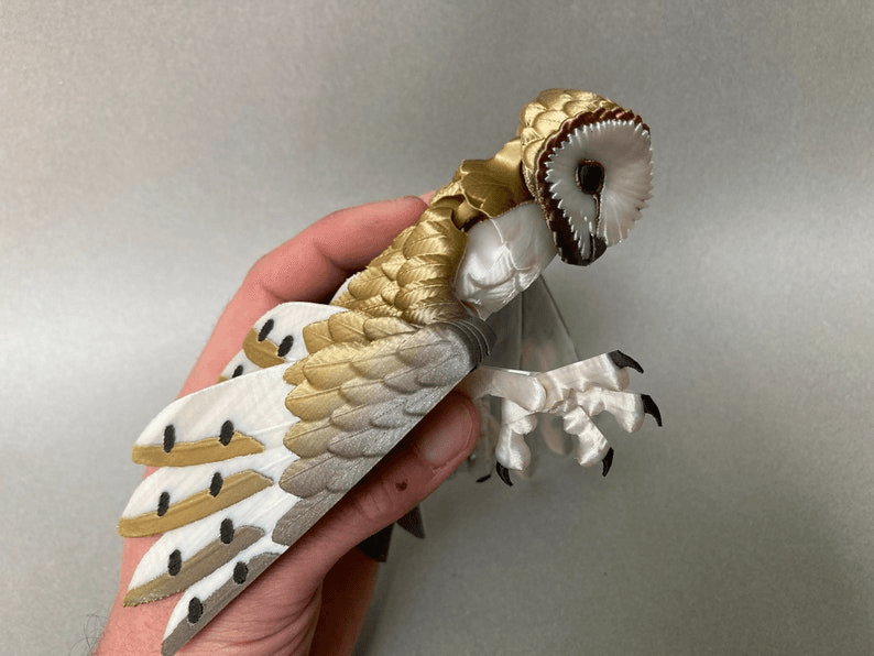 Barn Owl Articulated Fidget Model – Multi-Colour Fantasy