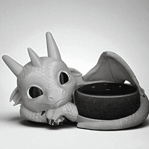 Whimsical Baby Dragon Alexa Echo Dot 3 Desk Holder